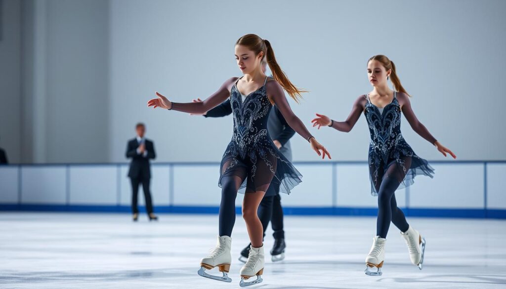 Identical Twins Ice Skating Champions Training